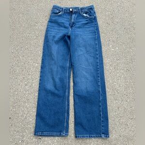 blue wide leg jeans